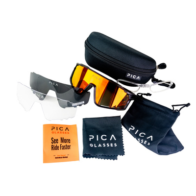 Okulary sportowe PICA STRIX czarne / 3 pary soczewek